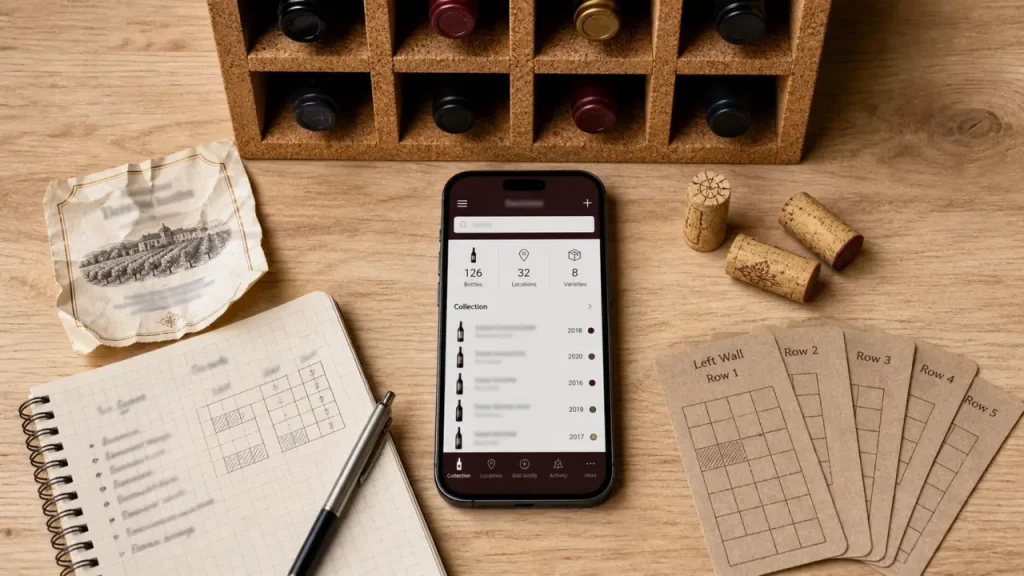 Appli gestion cave a vin sur smartphone : inventaire et emplacements des bouteilles
