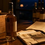 Chateau yquem prix : bouteille de Sauternes et documents de revente