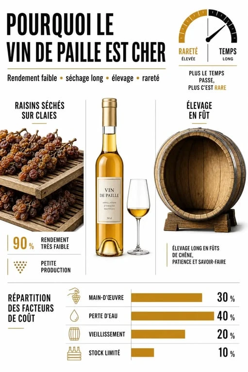 Prix du vin de paille : illustration des facteurs de prix entre séchage des raisins, élevage long et rareté