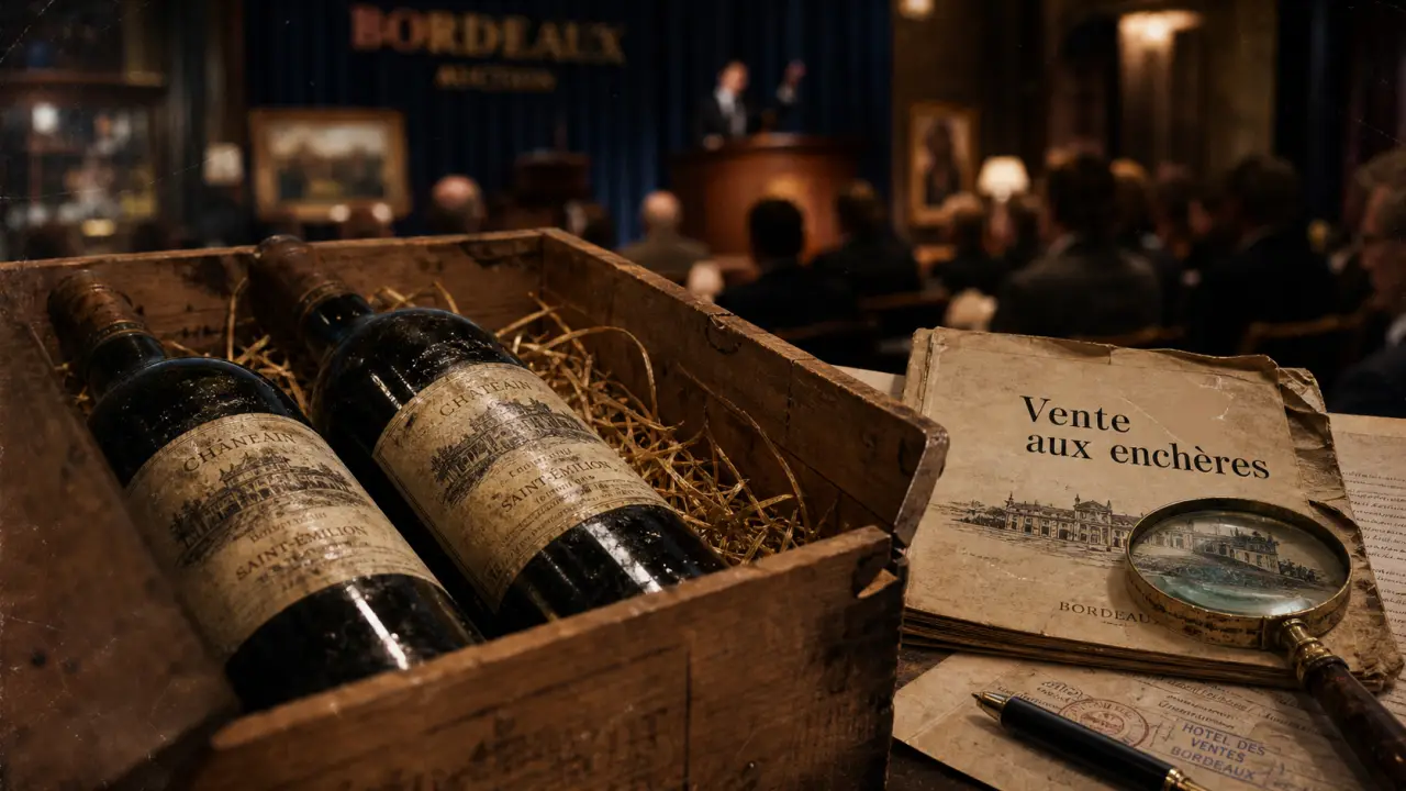Vente aux encheres vin : bouteilles et catalogue d’enchères