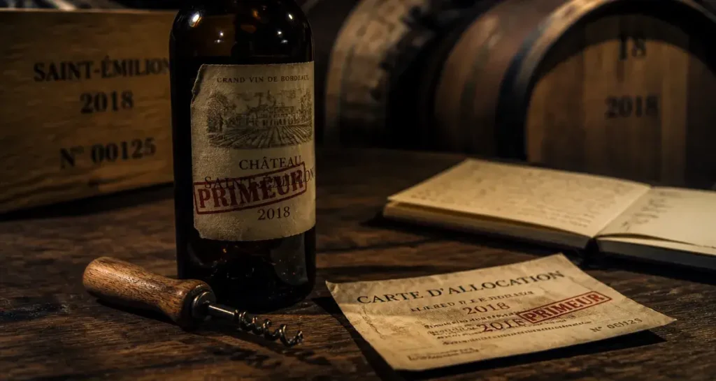 Vin primeur Bordeaux : bouteille et allocation PRIMEUR, réserver tôt
