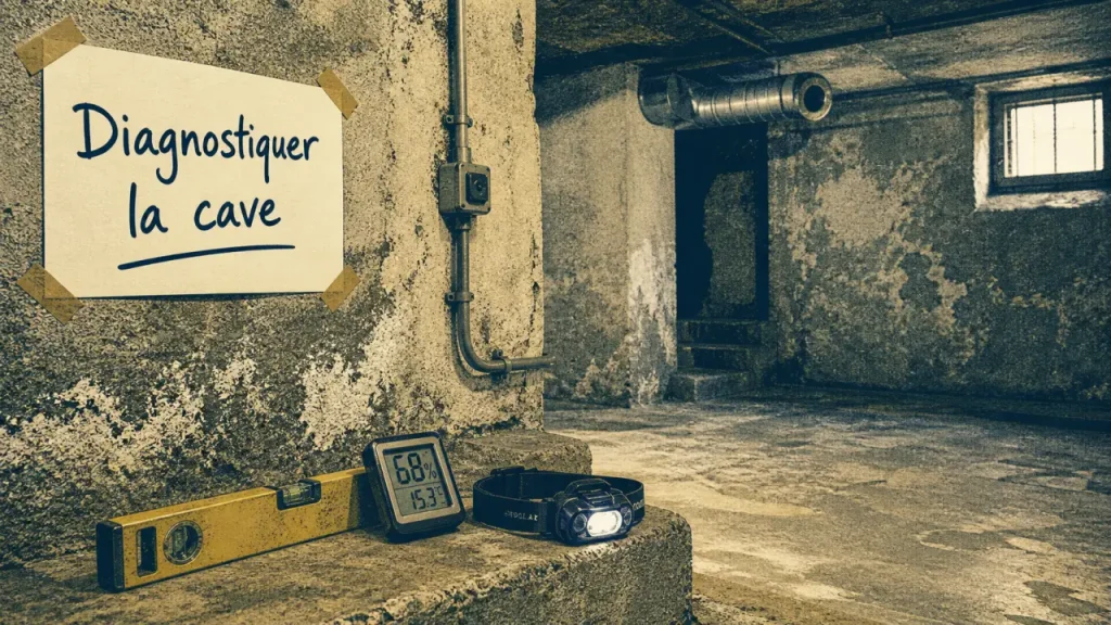 Aménager une cave : diagnostic humidité, ventilation et traces salines