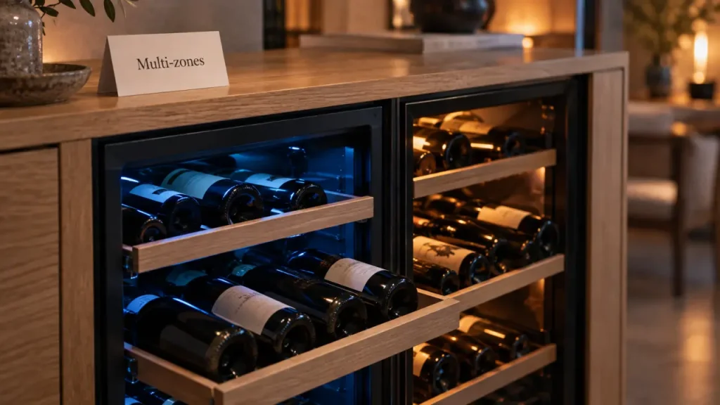 Cave vin polyvalente 2 zones : conserver et servir