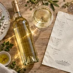 Horgelus vin blanc sec, verre et coquillages pour apéritif mer