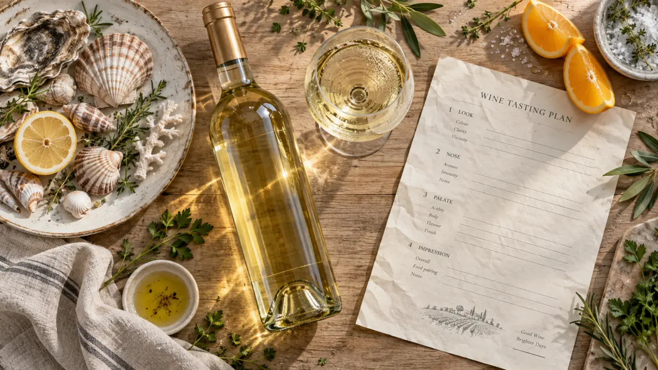 Horgelus vin blanc sec, verre et coquillages pour apéritif mer