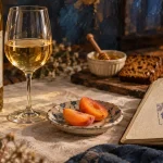 Loupiac vin blanc : bouteille dorée et abricots