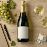 Champagne Colin et terroir parcellaire : bouteille, craie et raisin Chardonnay