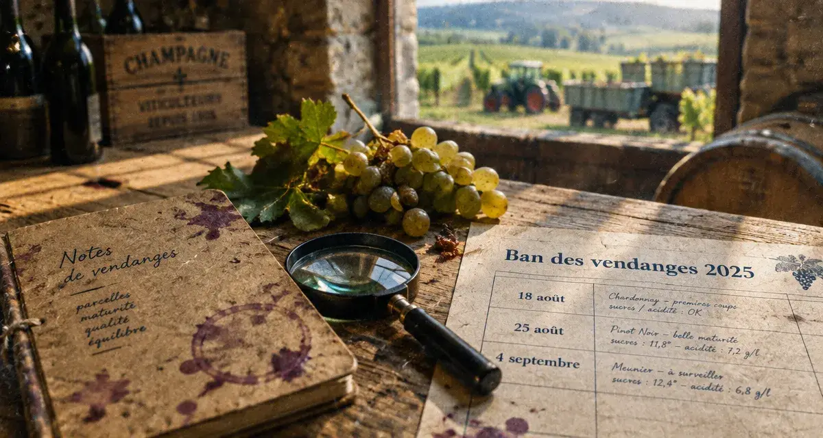 Dates vendanges champagne 2025 : ban des vendanges en cave