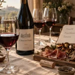 Vin de Loire rouge, table de dégustation au verre de Cabernet Franc